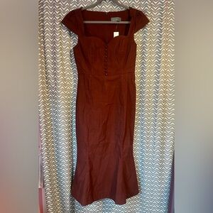 Anthropologie Maeve Cecily Brown Midi Dress